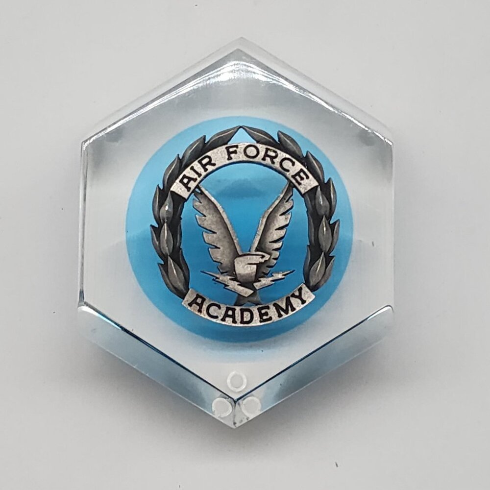 Air Force Academy Hexagon Acrylic Paperweight 3"